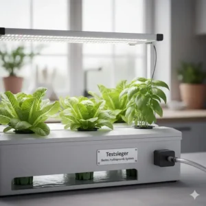 Detailaufnahme vom Testsieger: Sehen Sie das beste Hydroponik Komplettset Test Ergebnis im Nahbereich.