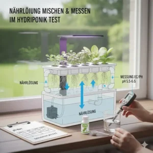 Die richtige Dosierung der Nährlösung für den hydroponik kleine systeme test.