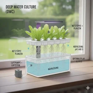 Ein Deep-Water-Culture System (DWC) im Rahmen der hydroponik kleine systeme test Reihe.