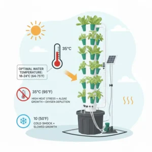 A comparison chart of pH and EC levels recorded during a hydroponik system outdoor test phase.