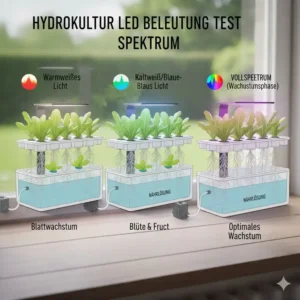 Die Effizienz der LED-Beleuchtung im hydroponik kleine systeme test untersucht.