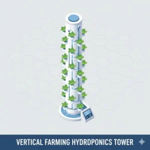 Ein Vertical Farming Tower, eine platzsparende Variante des bestes hydroponik system 2026.