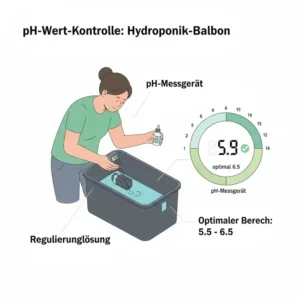 Wartung und pH-Wert Messung einfach erklärt im hydroponik balkon system test Leitfaden.