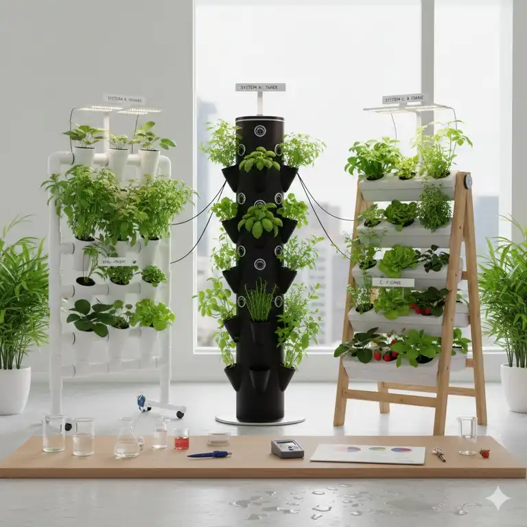 Ein umfassender vertikale hydroponik systeme test mit verschiedenen Modellen im Vergleich für den Heimanbau.