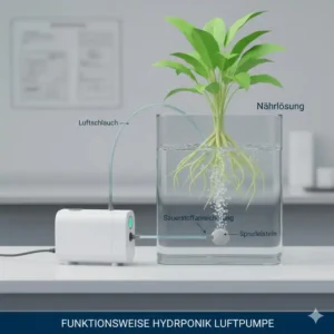 Illustration zur Funktionsweise der Sauerstoffzufuhr für einen hydroponik luftpumpe test.