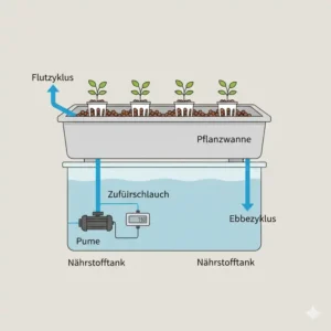 flut	Schema eines Ebbe-und-Flut-Systems innerhalb der Kategorie hydroponik behälter test.