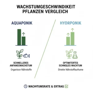 Vergleich der Wachstumsraten von Salat und Gemüse im aquaponik vs hydroponik vergleich.