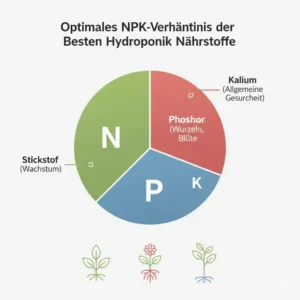 Infografik über das NPK-Verhältnis für beste hydroponik nährstoffe.