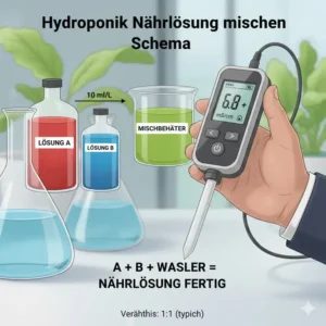 Anleitung zum Mischen der Komponenten für den hydroponik nährlösung test 2026 Vergleich.