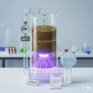 Test der UV-C-Komponente im Rahmen eines hydroponik filter system test gegen Krankheitserreger.