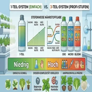 1-Komponenten gegen 3-Komponenten Systeme im hydroponik dünger vergleich für Anwender.