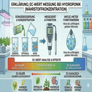 Messung der Konzentration (EC-Wert) als Teil vom hydroponik dünger vergleich in der Praxis.