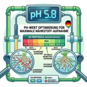 Chart explaining the importance of pH level optimization in a hydroponik nährstoffplan.