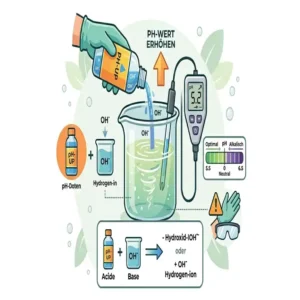 Verwendung von pH-Up Zusätzen, um den hydroponik ph wert einstellen zu können.