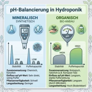 Messung des pH-Werts in einem System, das hydroponik organische lösungen verwendet.
