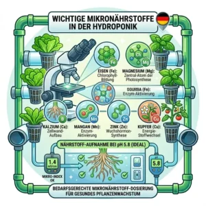 Detailed view of essential micronutrients and trace elements in a hydroponik nährstoffplan.