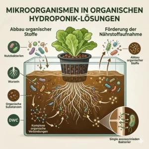 Illustration von Nutzbakterien in hydroponik organische lösungen zur Wachstumsförderung.