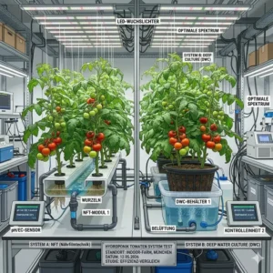 Detaillierter Aufbauplan für einen hydroponik tomaten system test im Heimbereich.