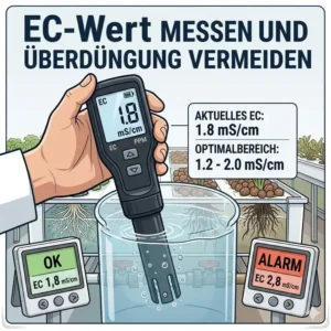 Verwendung eines EC-Meters als wichtigstes Werkzeug, damit Sie in der Hydroponik Überdüngung vermeiden.