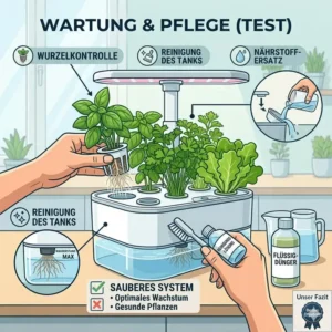 Die richtige Pflege und Reinigung der Wassertanks im hydroponik mini garten test Alltag.
