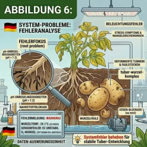 Infographic highlighting common errors in cultivation related to the hydroponik kartoffeln mythos.