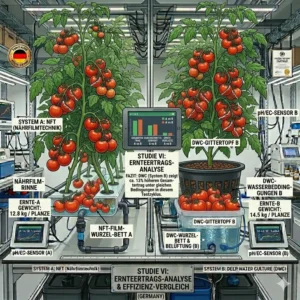 Erfolgreiche Ernteergebnisse nach einem langen hydroponik tomaten system test.