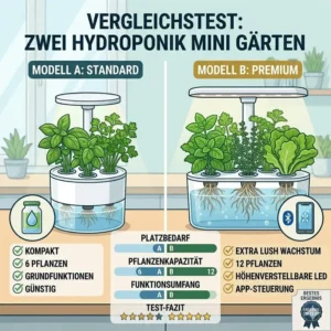 Zwei beliebte Modelle im direkten hydroponik mini garten test bezüglich Leistung und Preis.