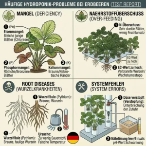Identifizierung von Problemen und Schädlingen im hydroponik erdbeeren test.