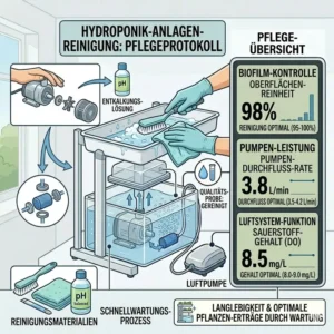 Tipps zur einfachen Reinigung der Komponenten nach dem hydroponik salat system test.