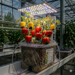 Visual guide for identifying nutrient deficiencies and pests in a hydroponik paprika system.