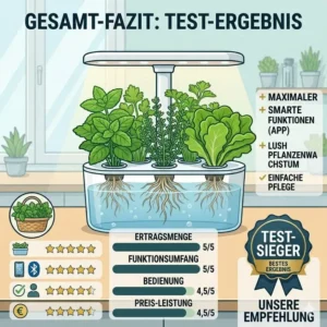 Das abschließende Fazit und die Bewertung zum hydroponik mini garten test Jahressieger.