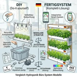 rafischer Vergleich verschiedener hydroponik büro system Modelle für kleine und große Unternehmen.