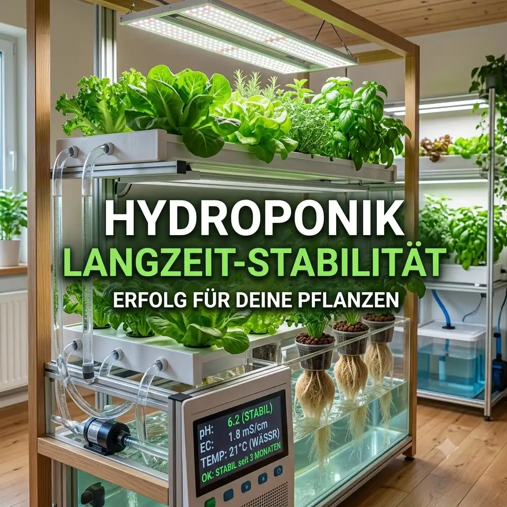 A thriving hydroponic setup demonstrating successful hydroponik langzeit stabilität for healthy plant growth.