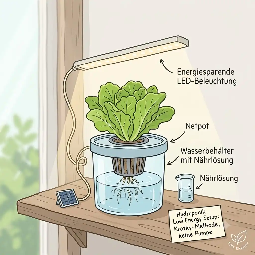 Featured image of a complete indoor hydroponik low energy setup with efficient lighting and healthy plants.
