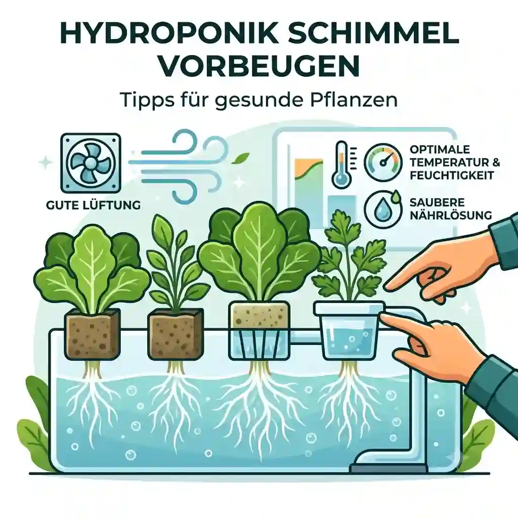 Comprehensive guide illustrating various methods to practice hydroponik schimmel vorbeugen for healthy indoor plants.