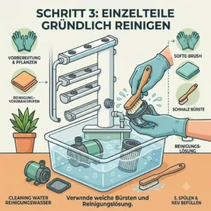 Measuring a safe cleaning solution of water and hydrogen peroxide for cleaning hydroponic systems.