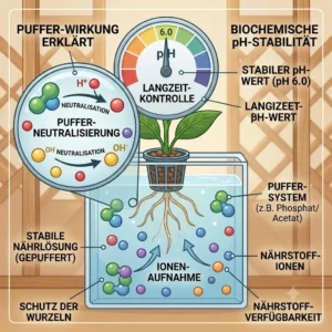Chemical representation of a nutrient buffer system to support hydroponik langzeit stabilität.