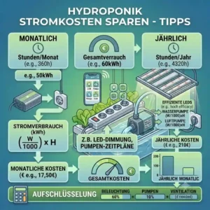 A comparison chart showing monthly and yearly costs, demonstrating the financial impact when you accurately calculate hydroponic power consumption.