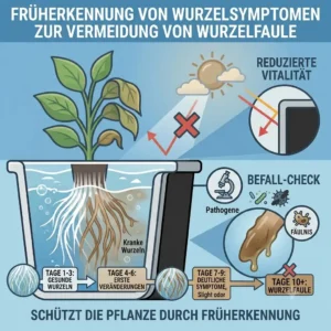 A checklist for early symptom detection on leaves and roots to identify issues quickly and help hydroponik wurzelfäule vermeiden.