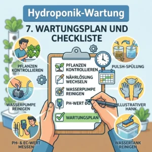 Eine detaillierte Checkliste für den wöchentlichen Plan der Hydroponik System Wartung.