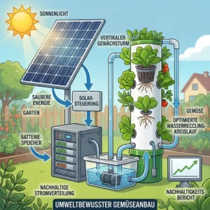 Sustainable vegetable cultivation through an eco-friendly hydroponik solarbetrieben system.